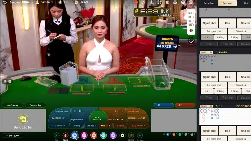 Game bài Baccarat với tỷ lệ thưởng 1 ăn 1